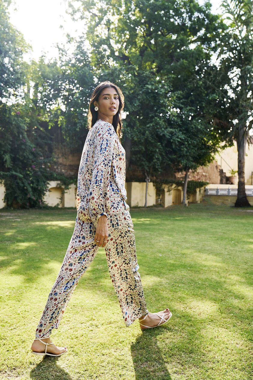 Compose Hand-block Printed Coord - Off White, Off White, image 2